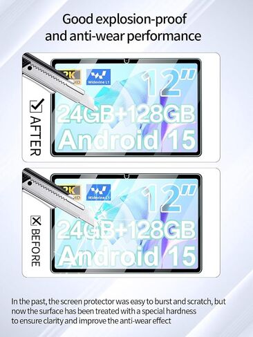Screen Protector for Generic A116C Tablet 12 inch Android Tablets, Anti-Scratch 9H Hardness Touch Sensitive 2.5D Rounded Edges Bubble Free Easy to Install,2 Pack. in Saudi Arabia