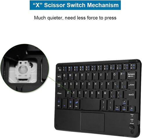Yctze Ultraslim Wireless Mini Keyboard مع لوحة اللمس ، متوافقة مع الكمبيوتر الشخصي والكمبيوتر اللوحي in Saudi Arabia