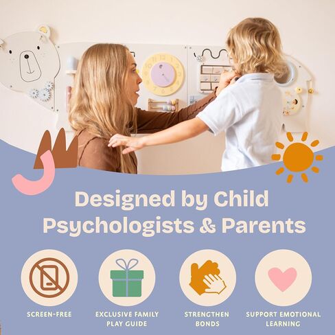 Sensory Wall Panel for Kids – Toddler Learning Activity Center - Emotional Development & Fine Motor Skills – Toddler Learning Activity Center- Busy board Montessori toys in Saudi Arabia
