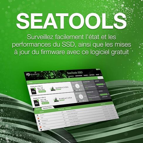 Seagate Barracuda Q1 SSD 480 GB محرك الحالة الصلبة الداخلية - 2.5 بوصة SATA 6 جيجابايت/ثانية لترقية الكمبيوتر المحمول 3D QLC NAND (ZA480CV1A001) ، أسود in Saudi Arabia