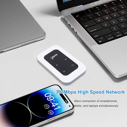 4G 5G Mobile WiFi Hotspot للسفر ، تم فتح جهاز توجيه WiFi المحمول ، حيث تصل إلى 300 ميجابت في الثانية في الثانية مع فتحة بطاقة SIM ، ودعم 10 أجهزة ، والتوصيل والتشغيل in Kuwait