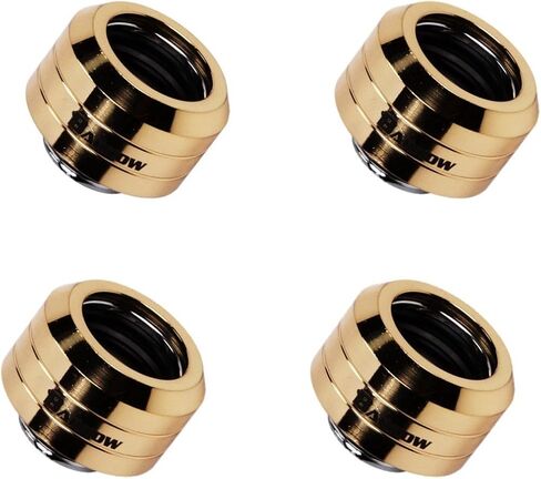 Barrow G1/4 "إلى 14 ملم تركيب ضغط أنابيب صلبة ، النهاية السلسة ، الذهب ، 4 عبوات in Kuwait