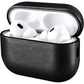 ICARER AirPod Pro 3 Case with Strap, Geniune Leather Case and PC Frame, Support Wireless Charging, Compatible with AirPods Pro 3 2025 Model (Brown) in Saudi Arabia