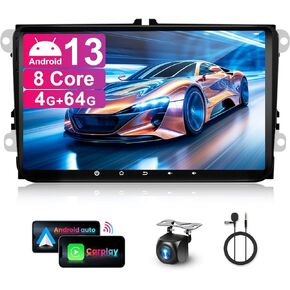 4+64G Android Car Radio Stereo with Wireless Carplay for VW Passat Tiguan Golf MK5 MK6 Jetta Skoda Seat Polo 9 Inch Capacitive Touch Screen Android Auto GPS Navigation Bluetooth FM GPS Radio in Kuwait