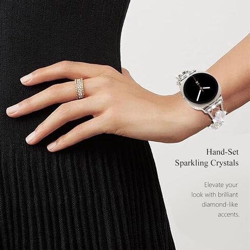 متوافق مع Samsung Galaxy Watch 8 40mm/44mm/Classic 46mm 2025 ، No Gap Diamond Band Band Barband Clover Band Band for Galaxy Watch8 Women in Kuwait