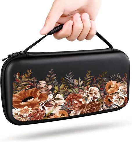 قضية الزهور البيج لـ Nintendo Switch Cute Girl Girl Respons Switch OLED Console Games Case Protection Floral Case for Girls Women MB326 in Saudi Arabia