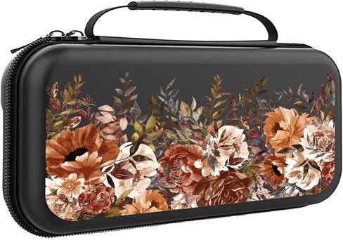 قضية الزهور البيج لـ Nintendo Switch Cute Girl Girl Respons Switch OLED Console Games Case Protection Floral Case for Girls Women MB326 in Saudi Arabia
