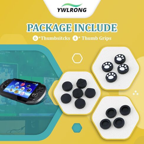 6PCS Thumbsticks for PS Vita PSV 2000 2001 Thumb Stick Grip Analog Silicone Joystick Caps Cover Accessories Replacement Protective case in Saudi Arabia