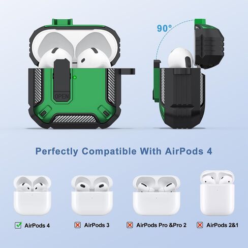 Meliya for Airpods غطاء حالة الجيل الرابع مع مقطع قفل آمن ، غطاء وقائي مقاوم للصدمات الوعرة القذيفة مع مجموعة نظافة للهواء 4 (2024) (أصفر) in Saudi Arabia
