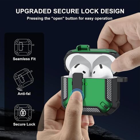 Meliya for Airpods غطاء حالة الجيل الرابع مع مقطع قفل آمن ، غطاء وقائي مقاوم للصدمات الوعرة القذيفة مع مجموعة نظافة للهواء 4 (2024) (أصفر) in Saudi Arabia