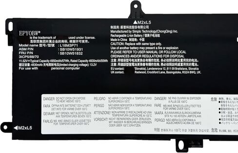 L18M3P71 02DL012 02DL011 بطارية 57WH متوافقة مع Lenovo ThinkPad T590 P53S / ThinkPad T15 Gen 1st / ThinkPad P15S Gen 1st / ThinkPad T15 Gen 2 / ThinkPad P15S Series 2 Series L20D3P71 in Saudi Arabia