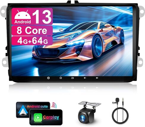 4+64G Android Car Radio Stereo مع Carplay اللاسلكي لـ VW Passat Tiguan Golf MK5 MK6 Jetta Skoda SEAT Polo 9 Inch Squitive Touch Screen Android Auto GPS MAVIMANIS in Kuwait