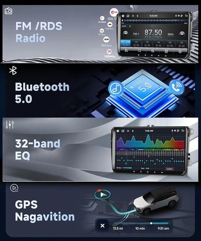 4+64G Android Car Radio Stereo مع Carplay اللاسلكي لـ VW Passat Tiguan Golf MK5 MK6 Jetta Skoda SEAT Polo 9 Inch Squitive Touch Screen Android Auto GPS MAVIMANIS in Kuwait