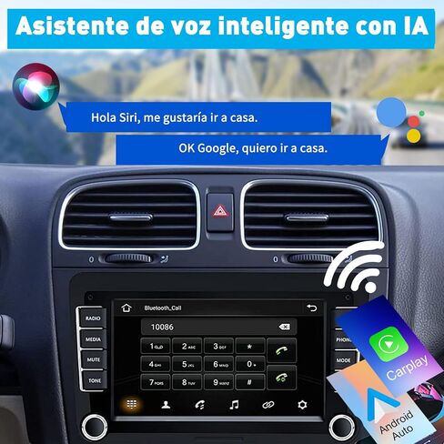 2025 New Car Radio for Golf 5 6 Passat Jetta Caddy Polo cc Touran EOS T5, Double din Car Stereo Compatible Wireless Carplay & Android Auto with Bluetooth/FM/AM/USB/DSP/Mirror Link/High Power in Saudi Arabia