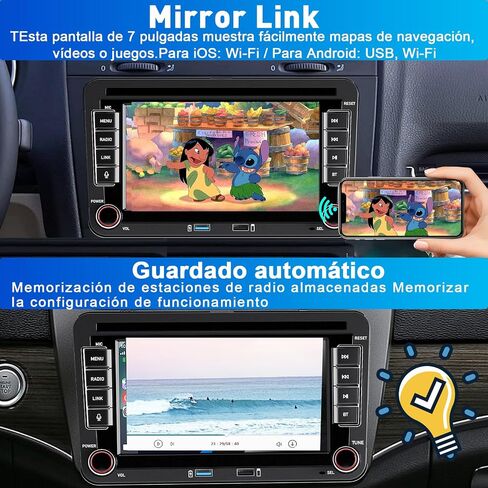 2025 New Car Radio for Golf 5 6 Passat Jetta Caddy Polo cc Touran EOS T5, Double din Car Stereo Compatible Wireless Carplay & Android Auto with Bluetooth/FM/AM/USB/DSP/Mirror Link/High Power in Saudi Arabia