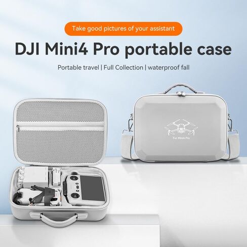 حالة صلبة مقاومة للماء لـ DJI Mini 4 Pro/Mini 3/3 Pro Case ، حقيبة كتف السفر المحمولة أيضًا تخزين لـ DJI RC/RC2 إكسسوارات مزيد من اللون الرمادي الرمادي in Saudi Arabia