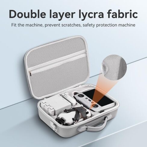 حالة صلبة مقاومة للماء لـ DJI Mini 4 Pro/Mini 3/3 Pro Case ، حقيبة كتف السفر المحمولة أيضًا تخزين لـ DJI RC/RC2 إكسسوارات مزيد من اللون الرمادي الرمادي in Saudi Arabia