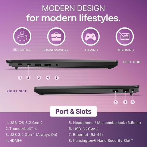 Lenovo Thinkpad E16 Gen 2 Business Labstop Computer ، AMD 8-Core Ryzen 7 7735HS (Beat I7-1355U) ، 64GB DDR5 RAM ، 1TB PCIE SSD ، 16 "FHD+، WIFI 6E ، Backlit KB ، Photeprint Reader ، Windows 11 (READED) in Kuwait