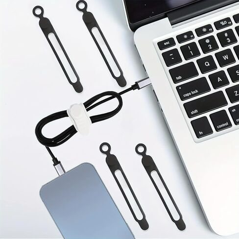 20 Pack Silicone Cable Ties: Versatile Reusable Organizer for Bundling Wires at Home, Office, Kitchen and Travel（Colorful） in Saudi Arabia