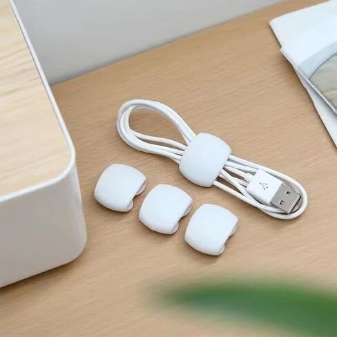 20pcs منظم سلك السيليكون القابل لإعادة الاستخدام ، سماعة سماعة رأس كابلات كابلات منظم الأسلاك التفاف كابل سماعة الرأس لفة ويندر ، مقاطع سلك شاحن للهاتف لألوان السفر التجارية عشوائيًا in Kuwait