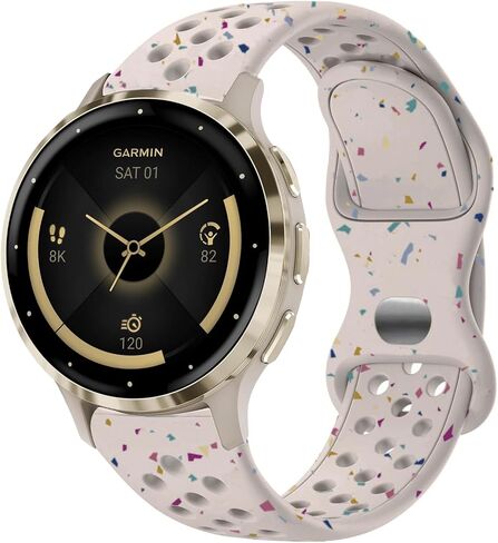 نطاقات ساعة 18 ملم متوافقة مع Garmin Venu 3S/ Venu 2S/ Vivoactive 4S/ Vivomove 3S ، شريط حزام بديل للسيليكون الصديق للسيليكون ل Garmin Forerunner 255S/ 265S نساء الرجال in Kuwait