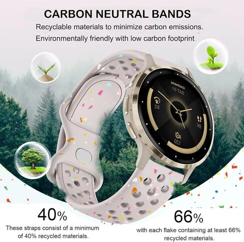 نطاقات ساعة 18 ملم متوافقة مع Garmin Venu 3S/ Venu 2S/ Vivoactive 4S/ Vivomove 3S ، شريط حزام بديل للسيليكون الصديق للسيليكون ل Garmin Forerunner 255S/ 265S نساء الرجال in Kuwait