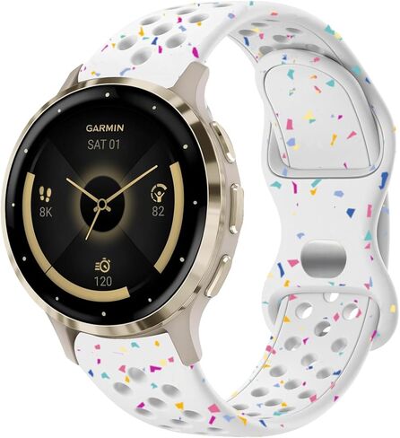 نطاقات ساعة 18 ملم متوافقة مع Garmin Venu 3S/ Venu 2S/ Vivoactive 4S/ Vivomove 3S ، شريط حزام بديل للسيليكون الصديق للسيليكون ل Garmin Forerunner 255S/ 265S نساء الرجال in Saudi Arabia