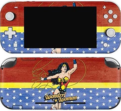 Skinit Decal Gaming Skin Compatible with Nintendo Switch Lite - Officially Licensed DC Comics Wonder Woman Logo Pattern Design in Saudi Arabia