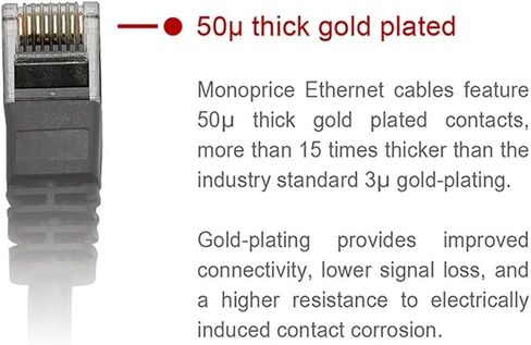 مونو برايس كابل شبكة ايثرنت نحاسي عاري 24AWG Cat5e 350MHz UTP كروس اوفر 3 قدم، رمادي (100287) in Kuwait