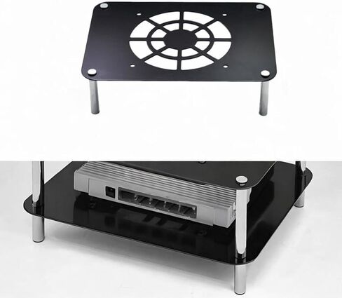 Router Cooling Base Router Cooling Stand Multipurpose Heat Dissipation Rack Network Mount for Office Studios Stable, Silver in Saudi Arabia