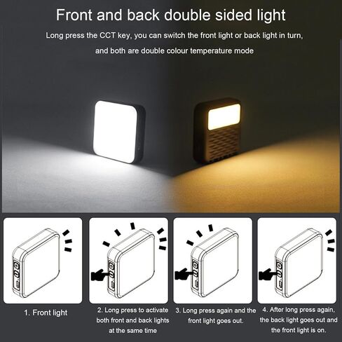 LED Video Fill Light, 2500K-6500K Dimmable Rechargeable Camera Light with Double Sided Lighting for Live Streaming Selfies Video Conferencing in Saudi Arabia