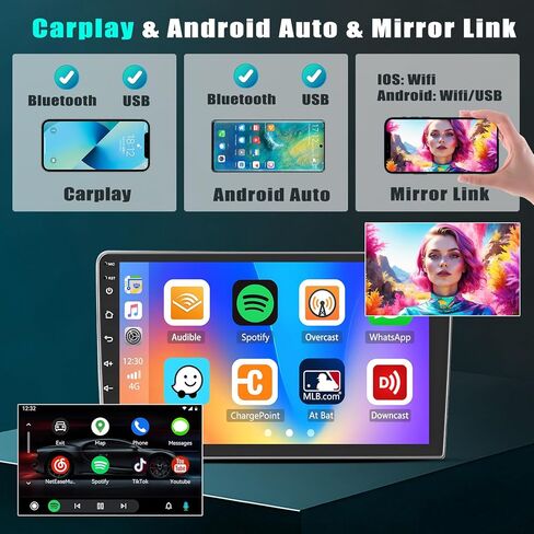 2+64G Android 15 Car Stereo for Hyundai Tucson 2006-2009,9 inch Touch Screen Radio Wireless Apple CarPlay Android Auto DSP 5G WiFi Bluetooth GPS FM RDS+Free AHD Backup Cam in Saudi Arabia