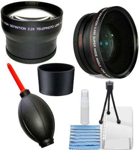 طقم العدسة inluded 0.43x عدسة عريضة + 2.0x عدسة تليفوتوغرافية + محول أنبوب العدسة لـ Nikon Coolpix p510 ، Coolpix P520 ، الكاميرا الرقمية ، تضمنت غبار Blaster in Saudi Arabia