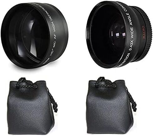 طقم العدسة inluded 0.43x عدسة عريضة + 2.0x عدسة تليفوتوغرافية + محول أنبوب العدسة لـ Nikon Coolpix p510 ، Coolpix P520 ، الكاميرا الرقمية ، تضمنت غبار Blaster in Saudi Arabia