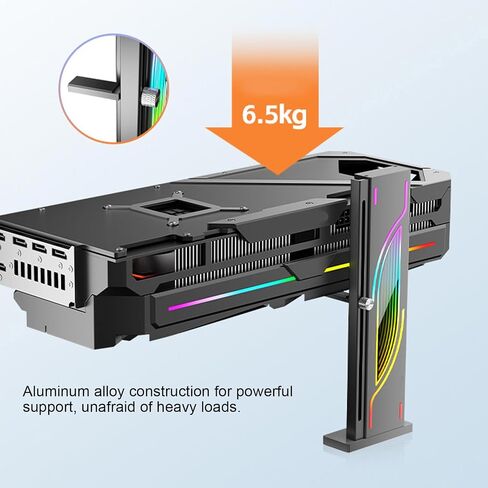حامل دعم GPU ، حامل حامل بطاقة الرسومات 3Pin 5V ARGB ، قوس GPU المضاد لـ SAG مع قاعدة عرضية ومغناطيسية 19-153 مم in Kuwait