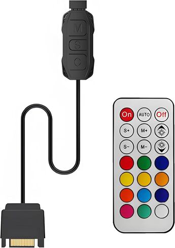 MAYWILL 5V 3PIN Mini ARGB Controller Kit,SATA Power Supply RGB Fan Controller,Computer ARGB PC Fans Hub with 21 Key Remote Control Multiple Lighting Modes Control for Computer Case Fan,LED Light Bar in Saudi Arabia