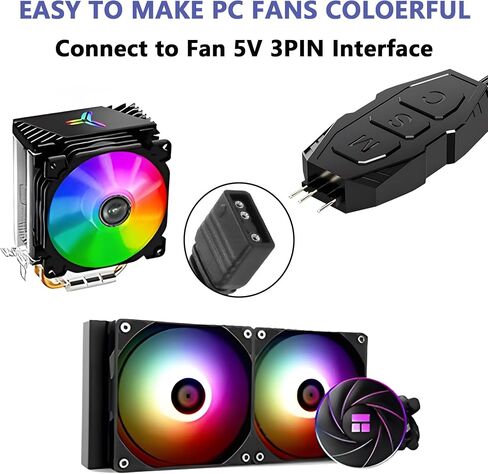 MAYWILL 5V 3PIN Mini ARGB Controller Kit,SATA Power Supply RGB Fan Controller,Computer ARGB PC Fans Hub with 21 Key Remote Control Multiple Lighting Modes Control for Computer Case Fan,LED Light Bar in Saudi Arabia