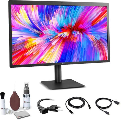 LG 27MD5KL-B Ultrafine 5K Display-حزمة-27 بوصة 16: 9 5K (5120 × 2880) شاشة IPS ، سطوع 500 CD / M ، مدخلات Thunderbolt 3 / USB Type-C ، توافق MacOS مع مجموعة تنظيف الشاشة in Kuwait