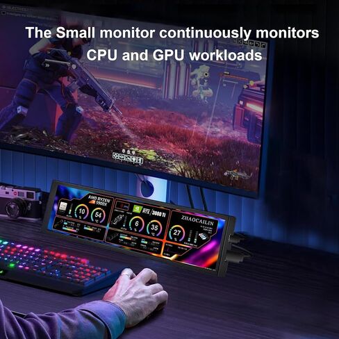 8.8 بوصة FHD Computer الشاشة الثانوية IPS 1920x480 شاشة عرض درجة حرارة CPU شاشة CPU مع غلاف لدرجة حرارة الكمبيوتر Windows Aida64 CPU GPU Monitor in Kuwait