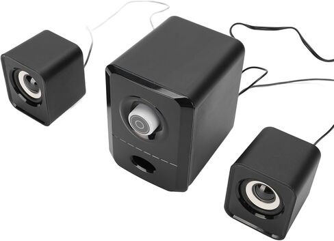 USB Computer Speaker 360° Surround Sound Desktop Speaker with Powerful Bass & Independent Volume Control for PC Laptop Phone 5V Plug in in Saudi Arabia