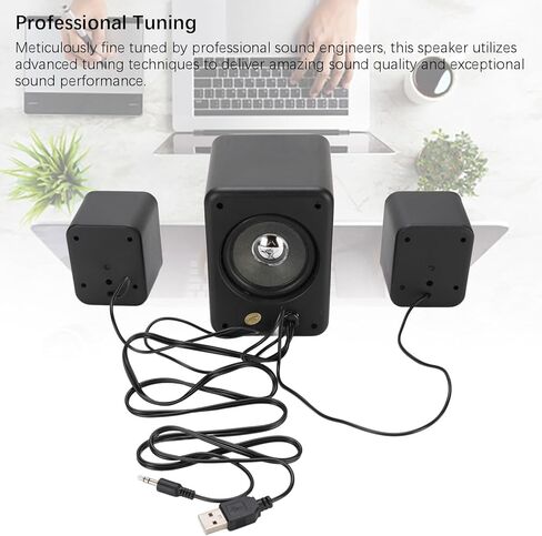 USB Computer Speaker 360° Surround Sound Desktop Speaker with Powerful Bass & Independent Volume Control for PC Laptop Phone 5V Plug in in Saudi Arabia