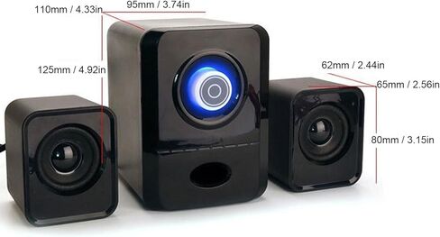 USB Computer Speaker 360° Surround Sound Desktop Speaker with Powerful Bass & Independent Volume Control for PC Laptop Phone 5V Plug in in Saudi Arabia