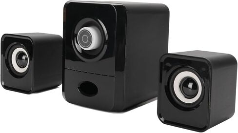USB Computer Speaker 360° Surround Sound Desktop Speaker with Powerful Bass & Independent Volume Control for PC Laptop Phone 5V Plug in in Saudi Arabia