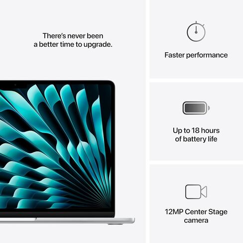 Apple 2025 MacBook Air محمول 13 بوصة مع رقاقة M4 ، 10 وحدة المعالجة المركزية الأساسية ، 10 Core GPU ، ذاكرة موحدة 24 جيجابايت ، تخزين 1 تيرابايت SSD - الفضة in Kuwait