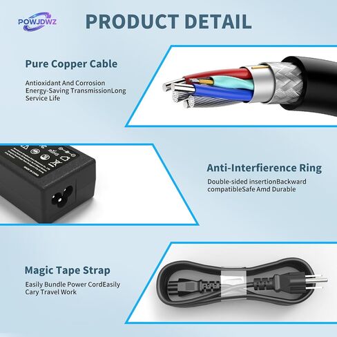 65W 45W شاحن كمبيوتر محمول متوافق مع HP Pavilion Envy Probook EliteBook Power Power Cord Smart Blue Tip Adapter AC in Kuwait