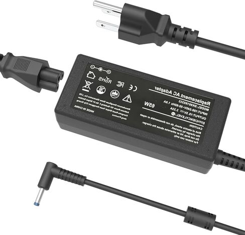 65W 45W شاحن كمبيوتر محمول متوافق مع HP Pavilion Envy Probook EliteBook Power Power Cord Smart Blue Tip Adapter AC in Kuwait
