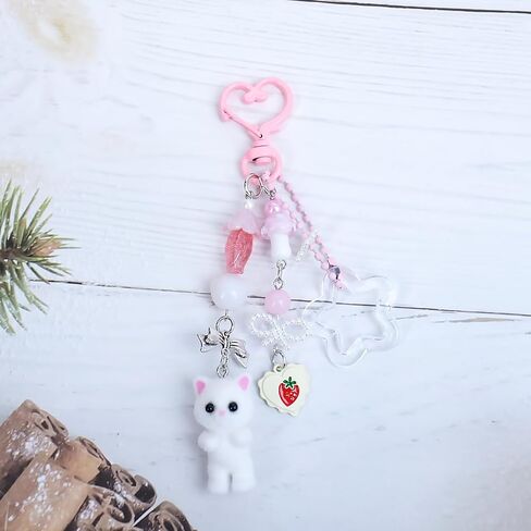 Ruittos 4PCS Cute Phone Charms Aesthetic Y2K Cell Phone Charms Strap Pink Strawberry Butterfly Star Phone Charm Y2K Accessories for Phone Bag Keychain Airpods Camera Pendants Decor in Saudi Arabia