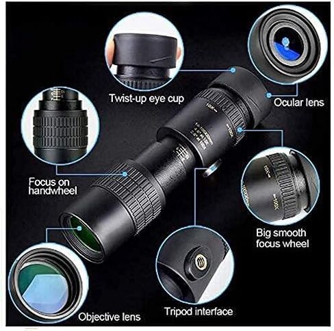 S ، 4K 10 300x40mm Zoom Super Teapto ، مع حامل الهاتف وترايبود ، للسفر ، مشاهدة الطيور ، الحفلات الموسيقية ، ألعاب كرة القدم in Saudi Arabia