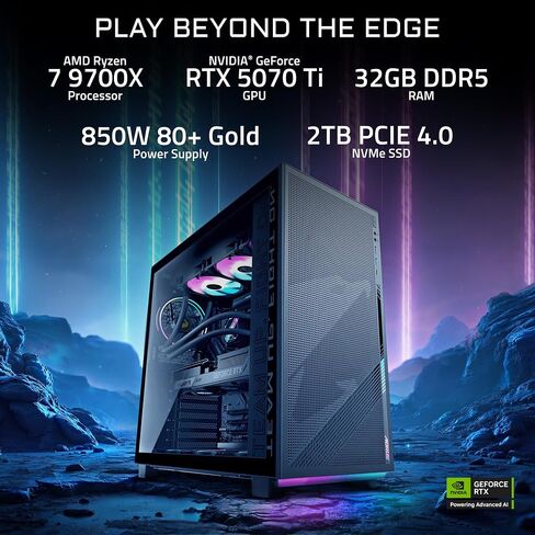 Gigabyte Aorus Gaming Desktop PC ، AMD Ryzen 7 9700x ، Gigabyte RTX 5070 TI ، 32GB DDR5 ، 2TB SSD ، Windows 11 ، AORUS PRIME 5 AP5A7N7T-5000 in Saudi Arabia