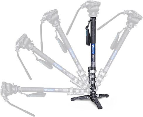 Leofoto MV-324C+VD-03 Carbon Fiber Flip Lock Pro Video Camera Monopod with Tripod Stand Max Load 22lb, 1500mm in Saudi Arabia